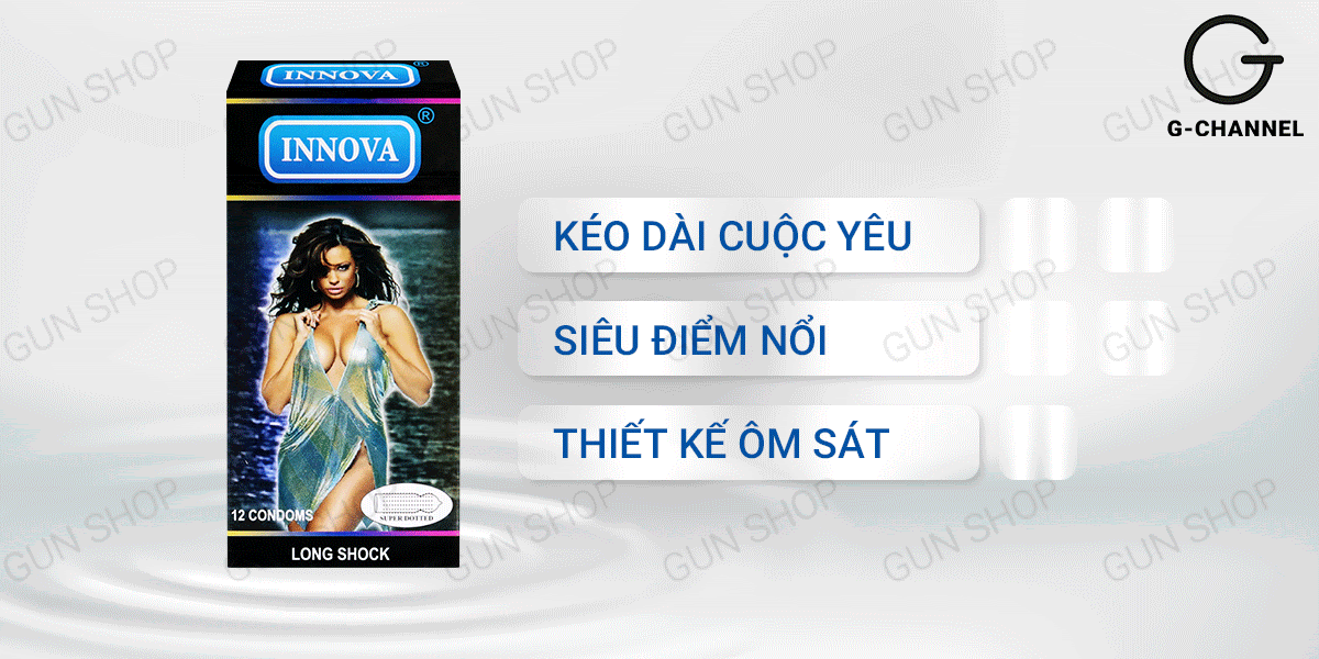 Bao cao su Innova Đen gân gai kéo dài thời gian 12 cái siêu mượt Bao cao su Innova Đen gân gai kéo dài thời gian 12 cái siêu mượt