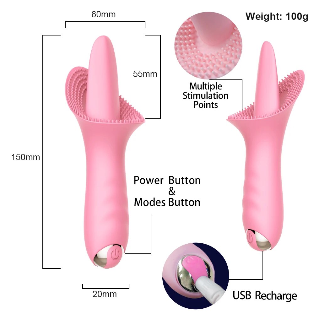  Bỏ sỉ Lưỡi liếm tình yêu 10 chế độ rung liếm silicon siêu mềm gai nổi mới nhất