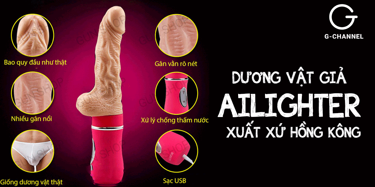  Sỉ Dương vật giả cao cấp Ailighter rung thụt toả nhiệt giống thật cầm tay giá tốt