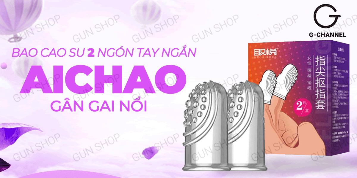  Đánh giá Bao cao su 2 ngón tay ngắn Aichao - Gân gai nổi - Hộp 2 cái cao cấp