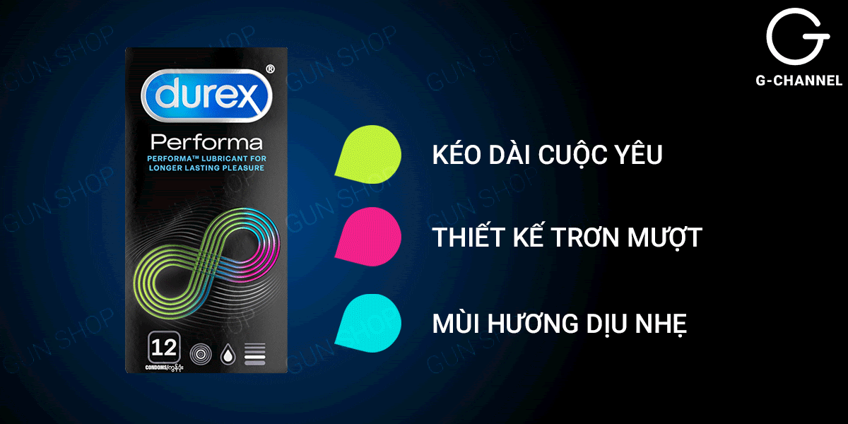 Kho sỉ Bao cao su Durex Performa - Kéo dài thời gian - Hộp 12 cái tốt nhất Kho sỉ Bao cao su Durex Performa - Kéo dài thời gian - Hộp 12 cái tốt nhất