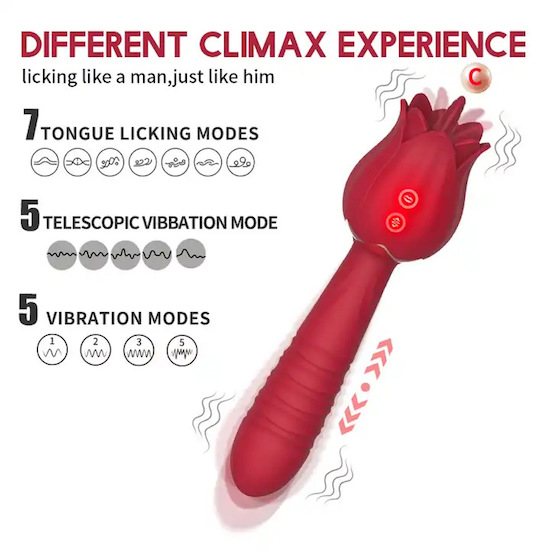Địa chỉ bán Dương vật giả 2 đầu rung thụt kèm lưỡi liếm hình bông hoa hồng chày rung massage mới nhất Địa chỉ bán Dương vật giả 2 đầu rung thụt kèm lưỡi liếm hình bông hoa hồng chày rung massage mới nhất