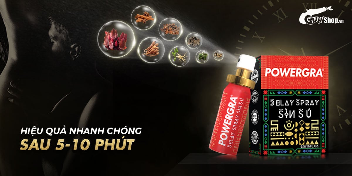  Thông tin Chai xịt Powergra Delay Spray Sìn Sú kéo dài thời gian - Chai 12ml cao cấp