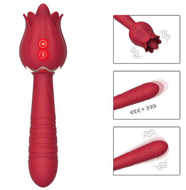 Địa chỉ bán Dương vật giả 2 đầu rung thụt kèm lưỡi liếm hình bông hoa hồng chày rung massage mới nhất Địa chỉ bán Dương vật giả 2 đầu rung thụt kèm lưỡi liếm hình bông hoa hồng chày rung massage mới nhất