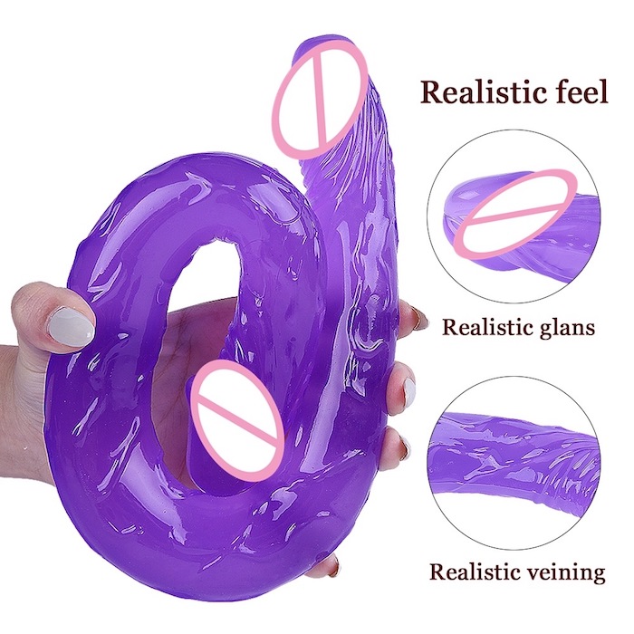  Bỏ sỉ Dương vật giả 2 đầu trong suốt Double Dong sextoy cho les đồng tính Nữ có tốt không?