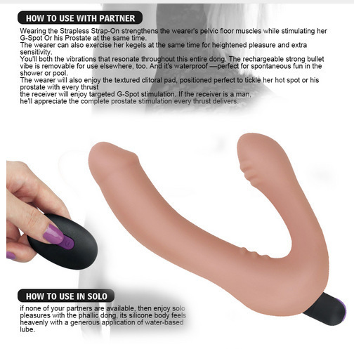Review Dương vật giả 2 đầu Lovetoy Ijoy Strapless 10 chế độ rung sạc điện mới nhất