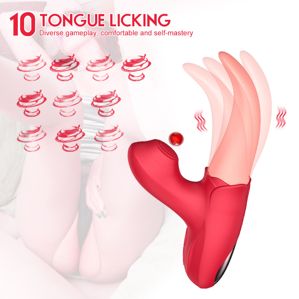  Nhập sỉ Lưỡi liếm hoa hồng có nhánh rung bú hút thổi 10 chế độ giá sỉ