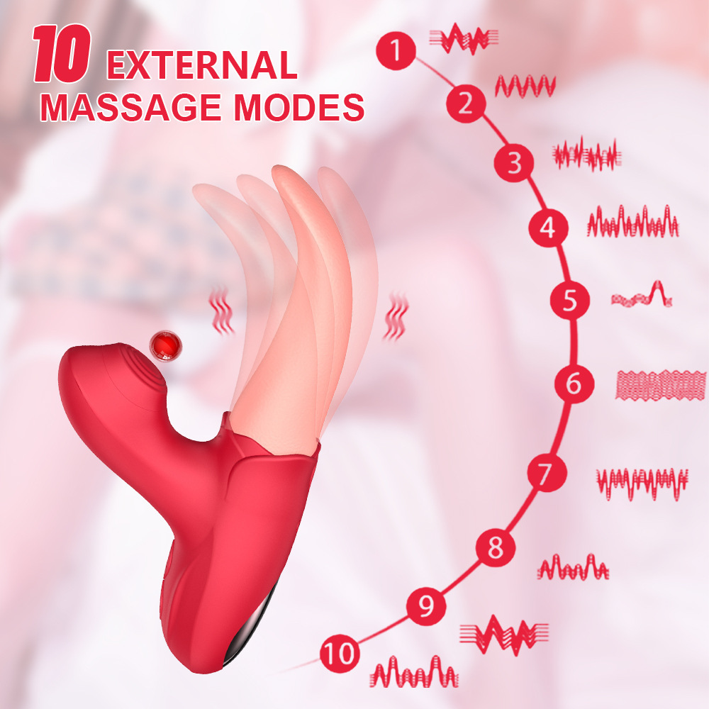  Nhập sỉ Lưỡi liếm hoa hồng có nhánh rung bú hút thổi 10 chế độ giá sỉ