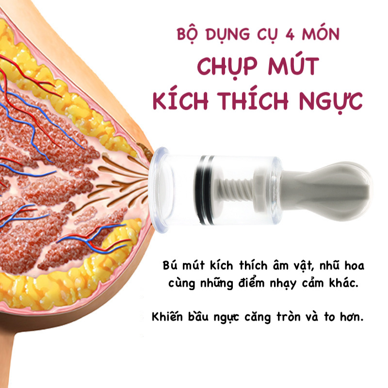  Bảng giá Bộ dụng cụ chụp mút vú kích thích massage ngực siêu sướng hút chân không hàng xách tay