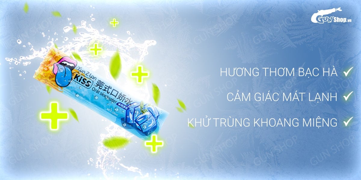 Đại lý Nước tình yêu BJ mát lạnh hương bạc hà - Xun Z Lan Kiss Cool - Gói 10ml chính hãng Đại lý Nước tình yêu BJ mát lạnh hương bạc hà - Xun Z Lan Kiss Cool - Gói 10ml chính hãng