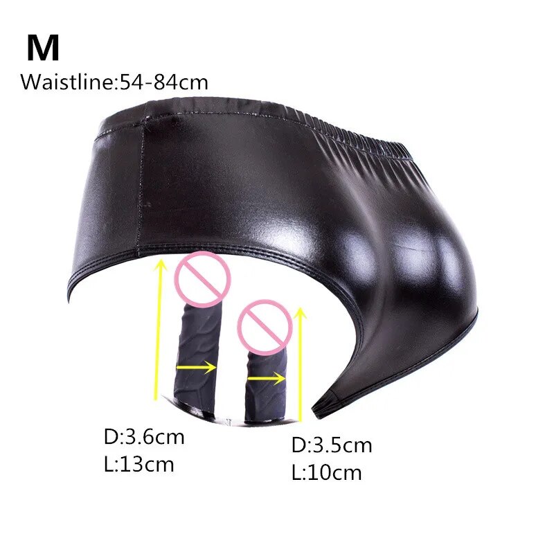 Bỏ sỉ Dương vật giả gắn quần lót da PU sextoy đồ chơi cho les giá sỉ