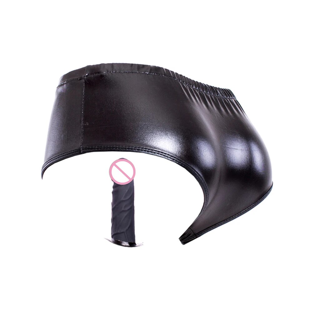  Bỏ sỉ Dương vật giả gắn quần lót da PU sextoy đồ chơi cho les giá sỉ