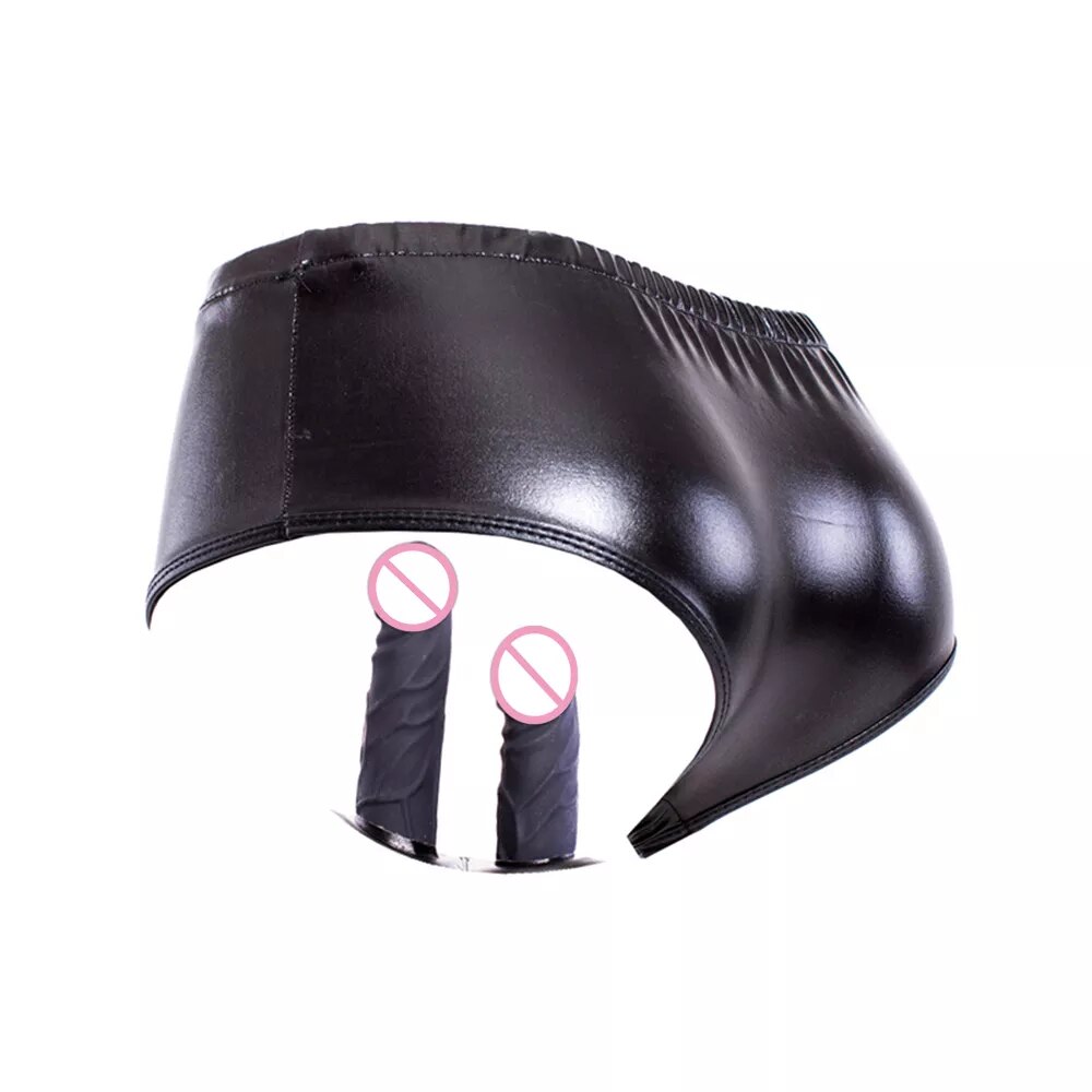  Bỏ sỉ Dương vật giả gắn quần lót da PU sextoy đồ chơi cho les giá sỉ