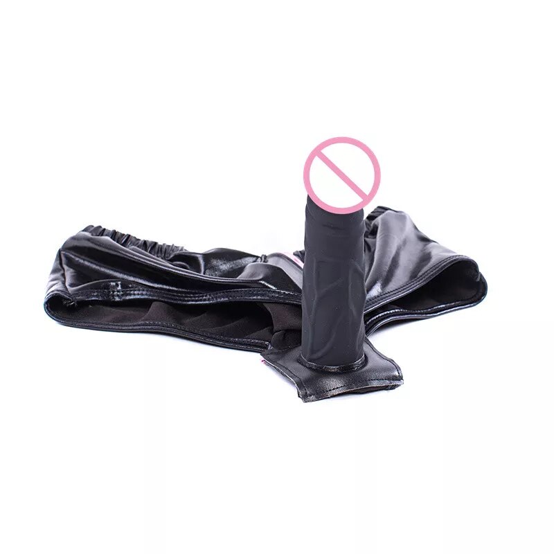  Bỏ sỉ Dương vật giả gắn quần lót da PU sextoy đồ chơi cho les giá sỉ