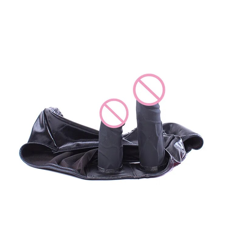  Bỏ sỉ Dương vật giả gắn quần lót da PU sextoy đồ chơi cho les giá sỉ