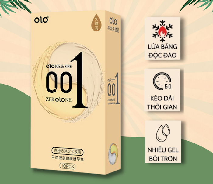  Đánh giá Bao cao su Olo Ice & Fire lửa băng 0.01 siêu mỏng nóng lạnh mới nhất