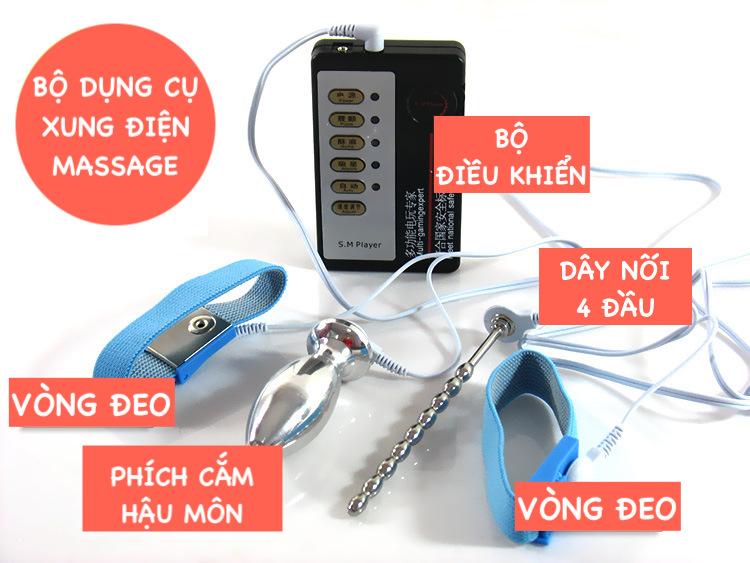 Sỉ Bộ dụng cụ xung điện massage hậu môn và dương vật cực phê hàng xách tay Sỉ Bộ dụng cụ xung điện massage hậu môn và dương vật cực phê hàng xách tay